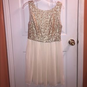 B Darlin gold sparkly chiffon dress size 11/12